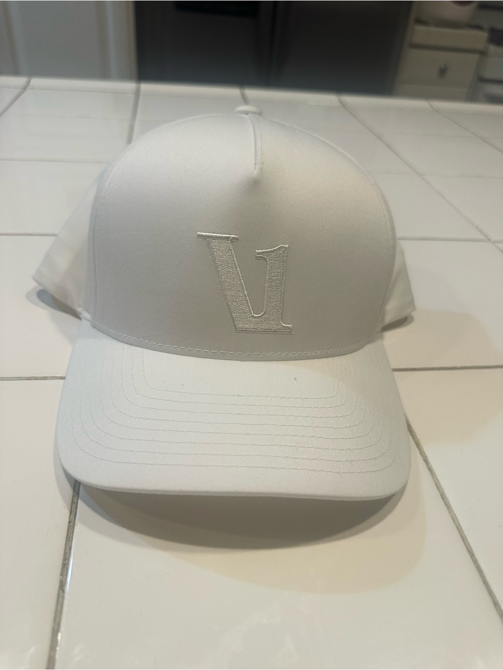 Vuori White V Embroidered Baseball Hat